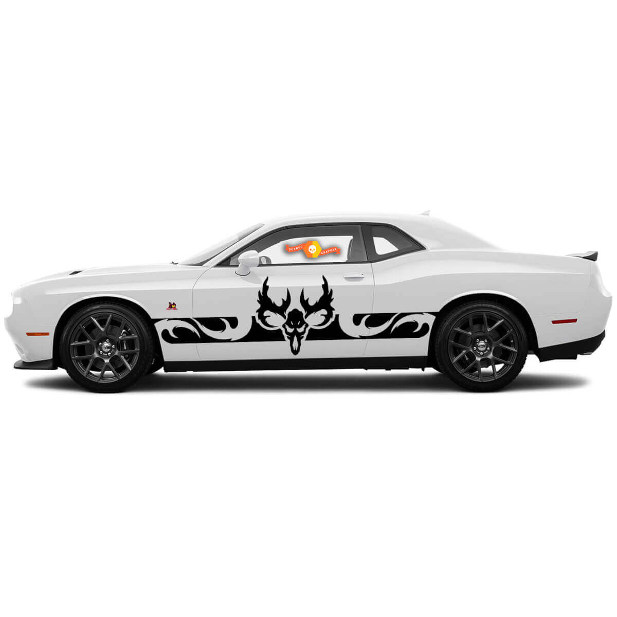 2 Seiten Dodge Challenger Ram Skull Side Vinyl Decals Grafikaufkleber
