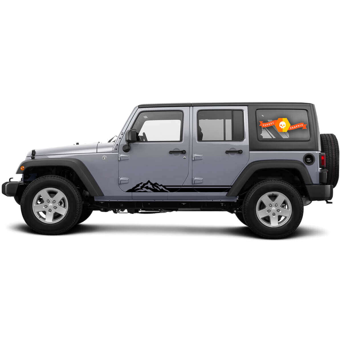 Mountain Rocker Seitenverkleidungs-Vinylaufkleber für Jeep Wrangler CJ TJ JK JKU JL JLU