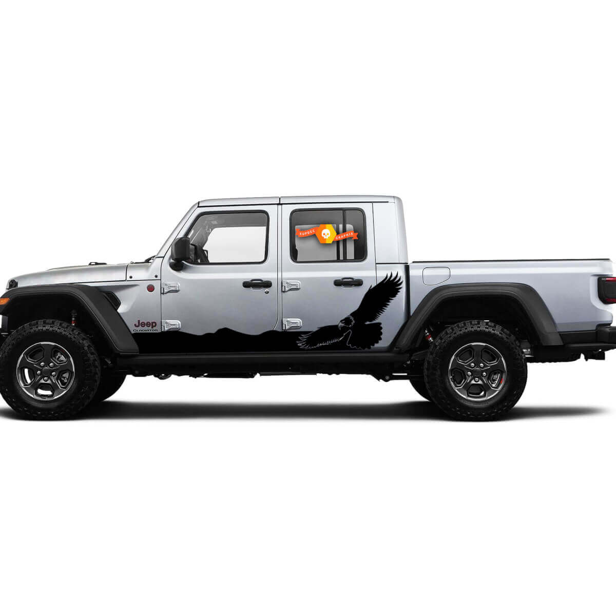 2 Seite Jeep Gladiator Bald Eagle Hawk Seite Rocker Panel Seite Vinyl Aufkleber Grafiken Aufkleber
