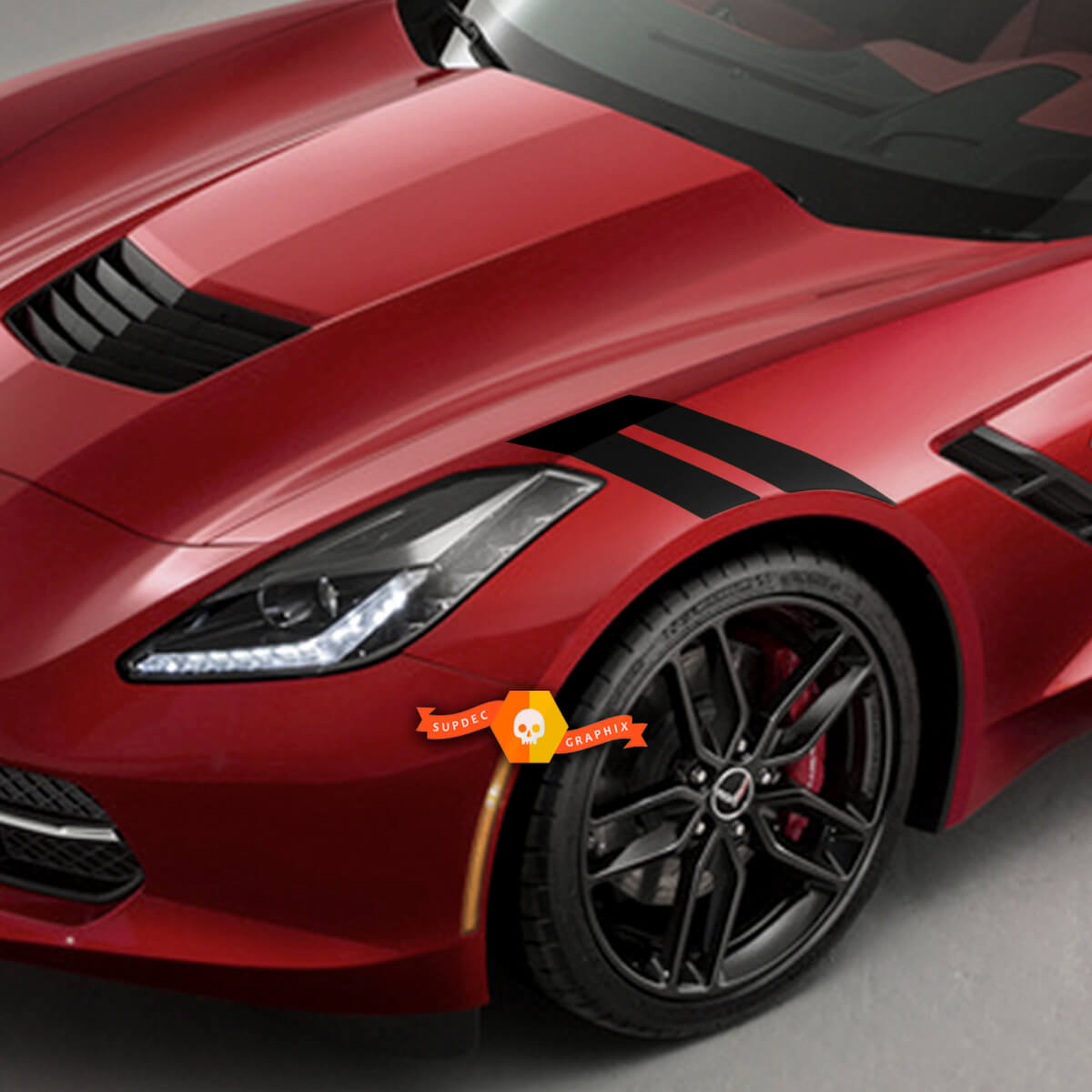 Chevrolet Corvette C7 Sider Seitenstreifen Sport Racing Doppelte Aufkleber Aufkleber
