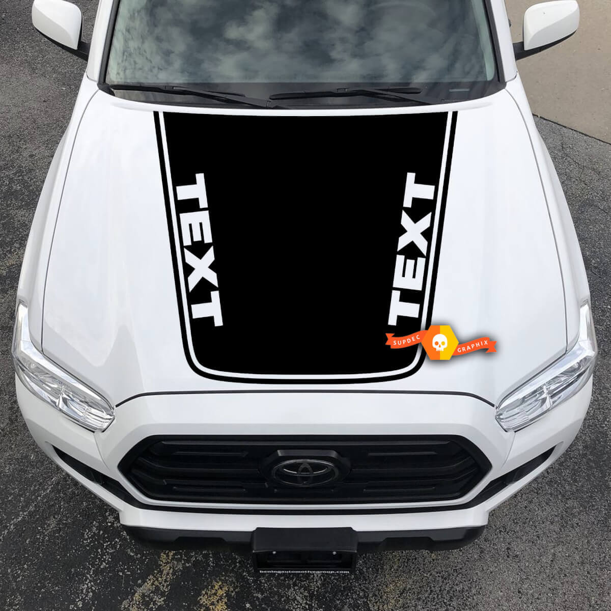 Blackout Benutzerdefinierte Textkontur Motorhauben Vinylaufkleber für Toyota Tacoma 2016-2020