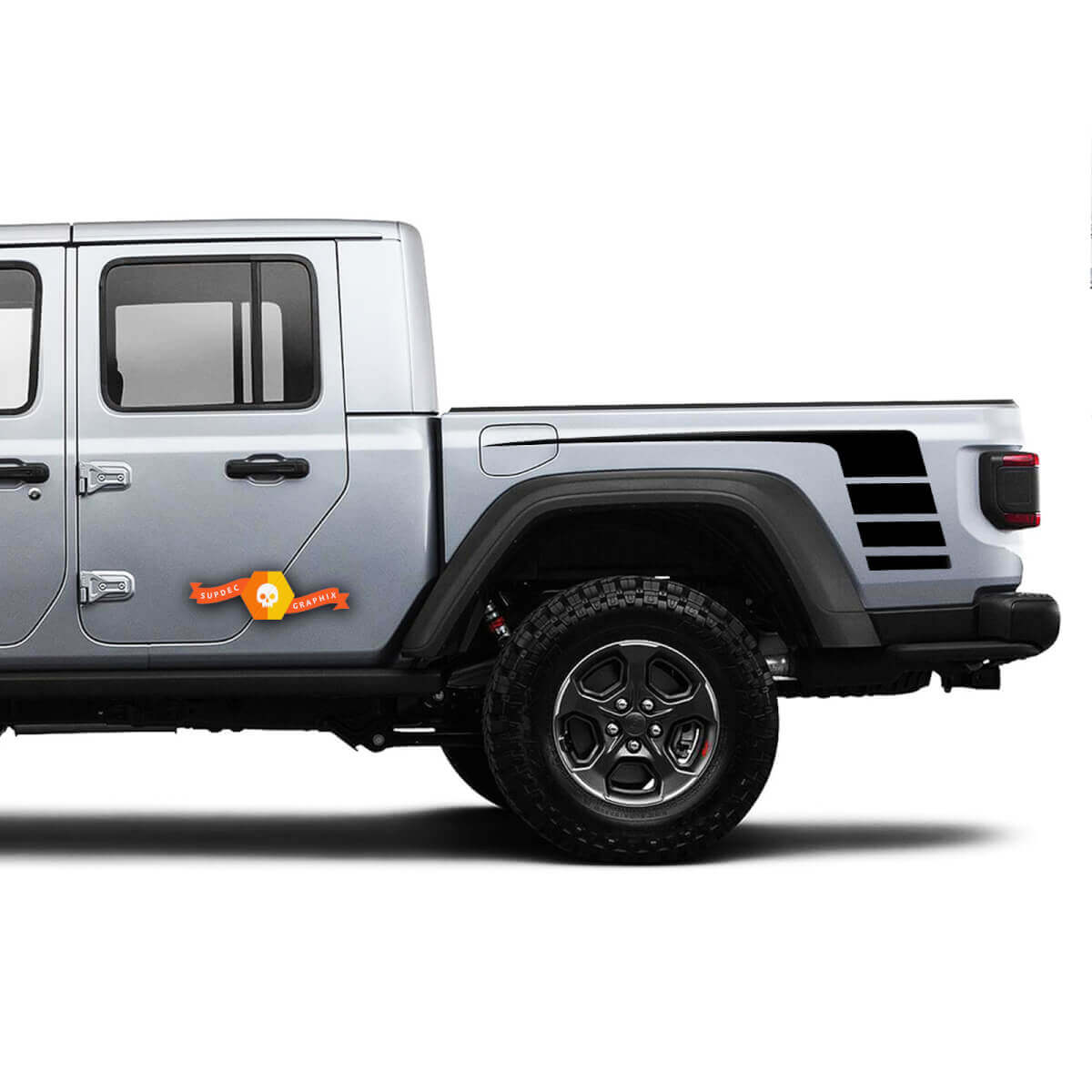 Aufkleber Grafik Vinyl hinten Seitenbett Streifen für Jeep Gladiator JP 2019 2020 2021
