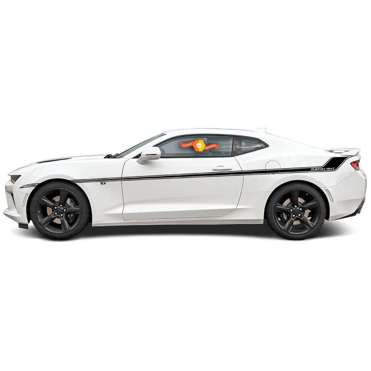 Classic Stripes Individuelles Textseiten Vinyl-Aufkleber-Set für Chevy Camaro 2016-17