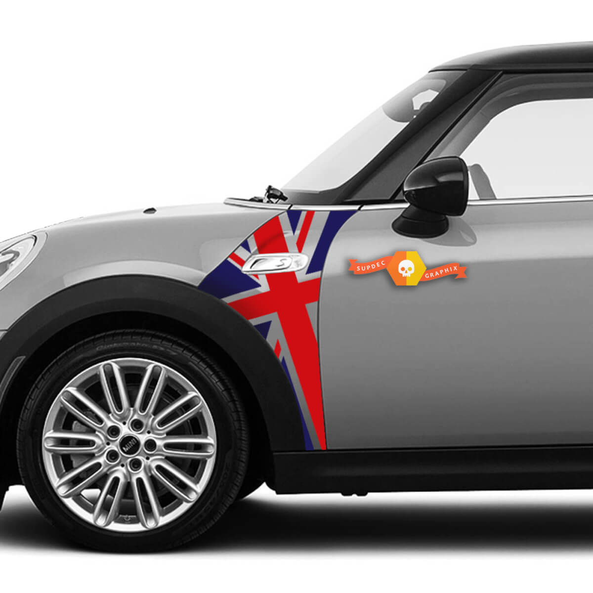 Ein Panel Mini Cooper S Modell Union Jack UK-Flaggen-Kotflügel-Grafik-Aufkleber
