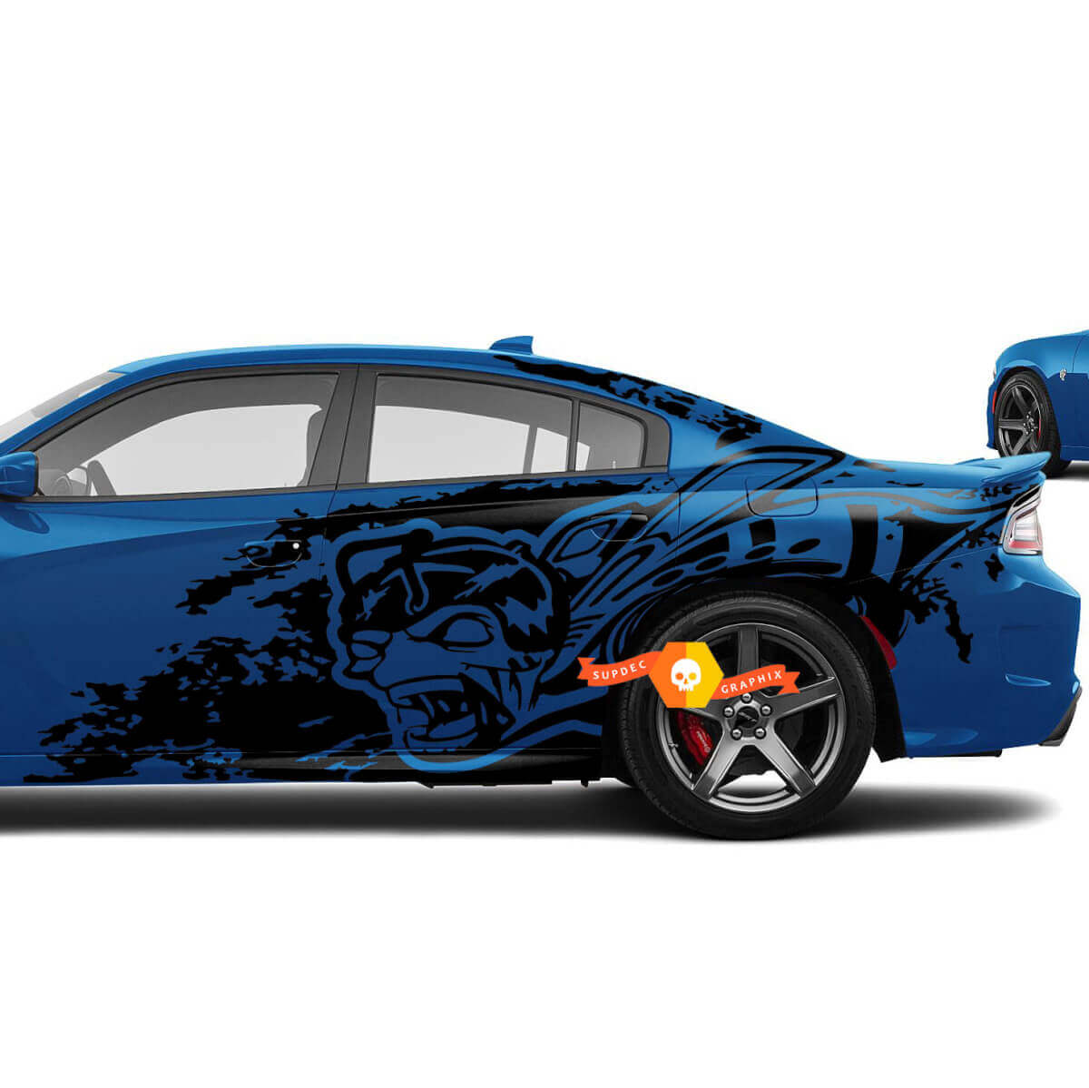 Dodge Challenger Charger Zombie Head Super Bee Stil Splash Grunge Stripes Kit Hell Cat Vinyl Aufkleber Aufkleber Grafik
