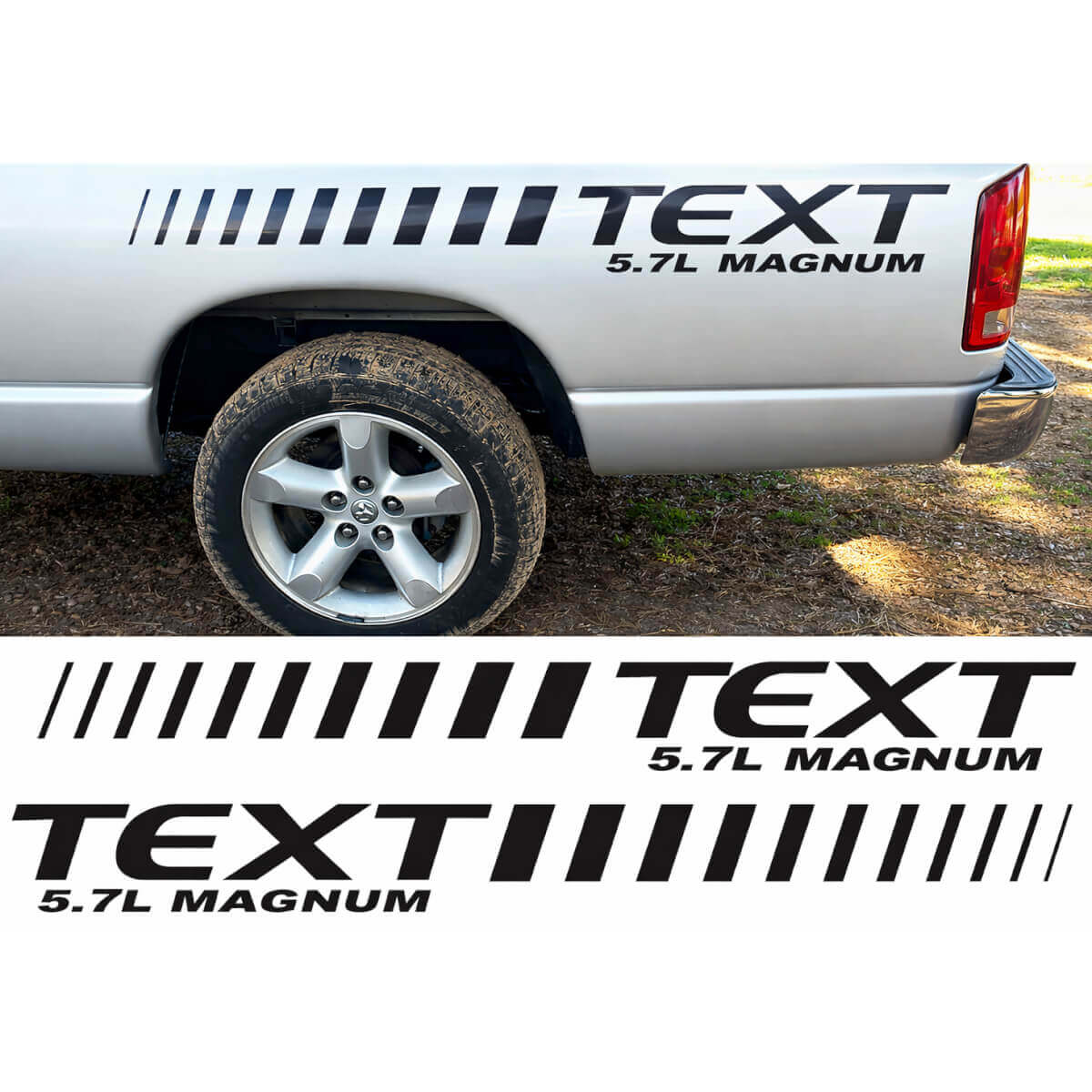 5.7 Magnum Custom Seitenstreifen Vinyl-Aufkleber-Kit für Dodge Ram