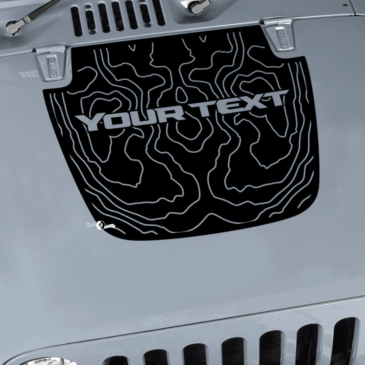 Jeep Wrangler Graphics Kit Vinyl Wrap Sticker Aufkleber Blackout Contour Map Hood Sticker Aufkleber
