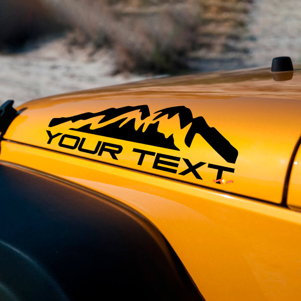 Individuelles Schriftzug Mountains Motorhauben Vinyl-Aufkleber-Set für Jeep Wrangler