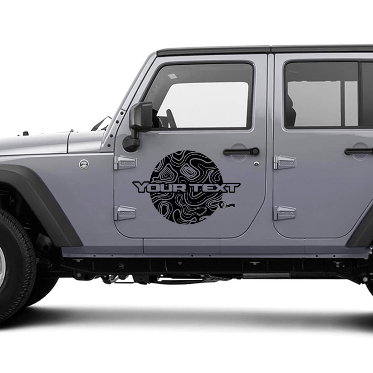 2 Jeep Wrangler-Grafikkit, Vinyl-Aufkleber, Konturkarte, Türkreis-Aufkleber
