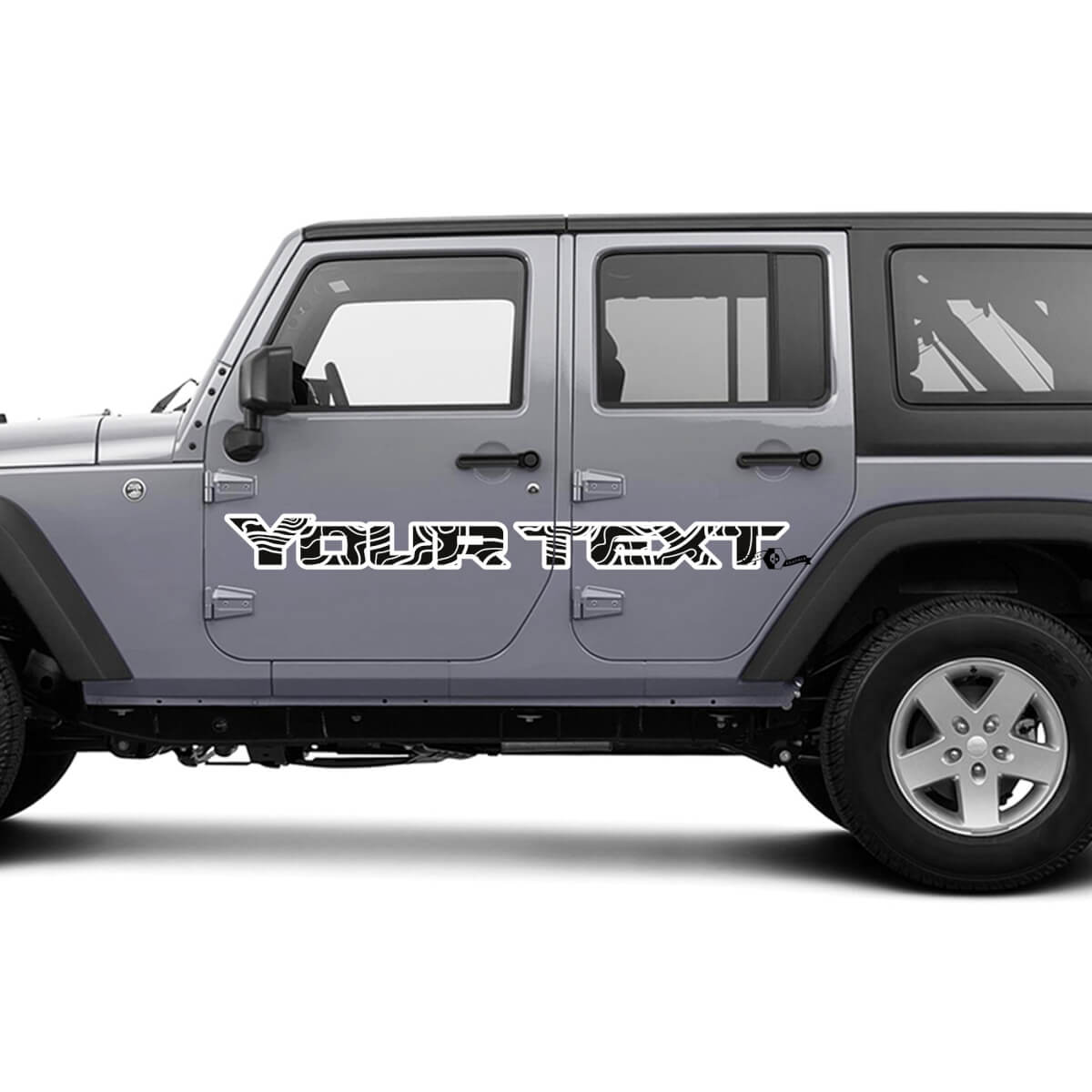 Jeep-Grafik-Set, Vinyl-Aufkleber, Blackout, Konturkarte, Türstil, Aufkleber, 2 Farben
