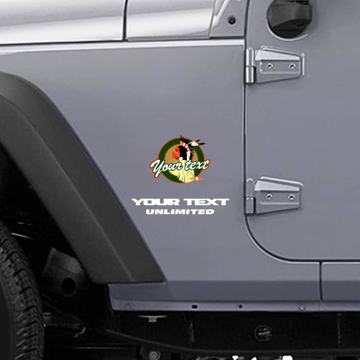 Individuelles Text- & Logo-Vinyl-Aufkleber-Set für Jeep Wrangler CJ