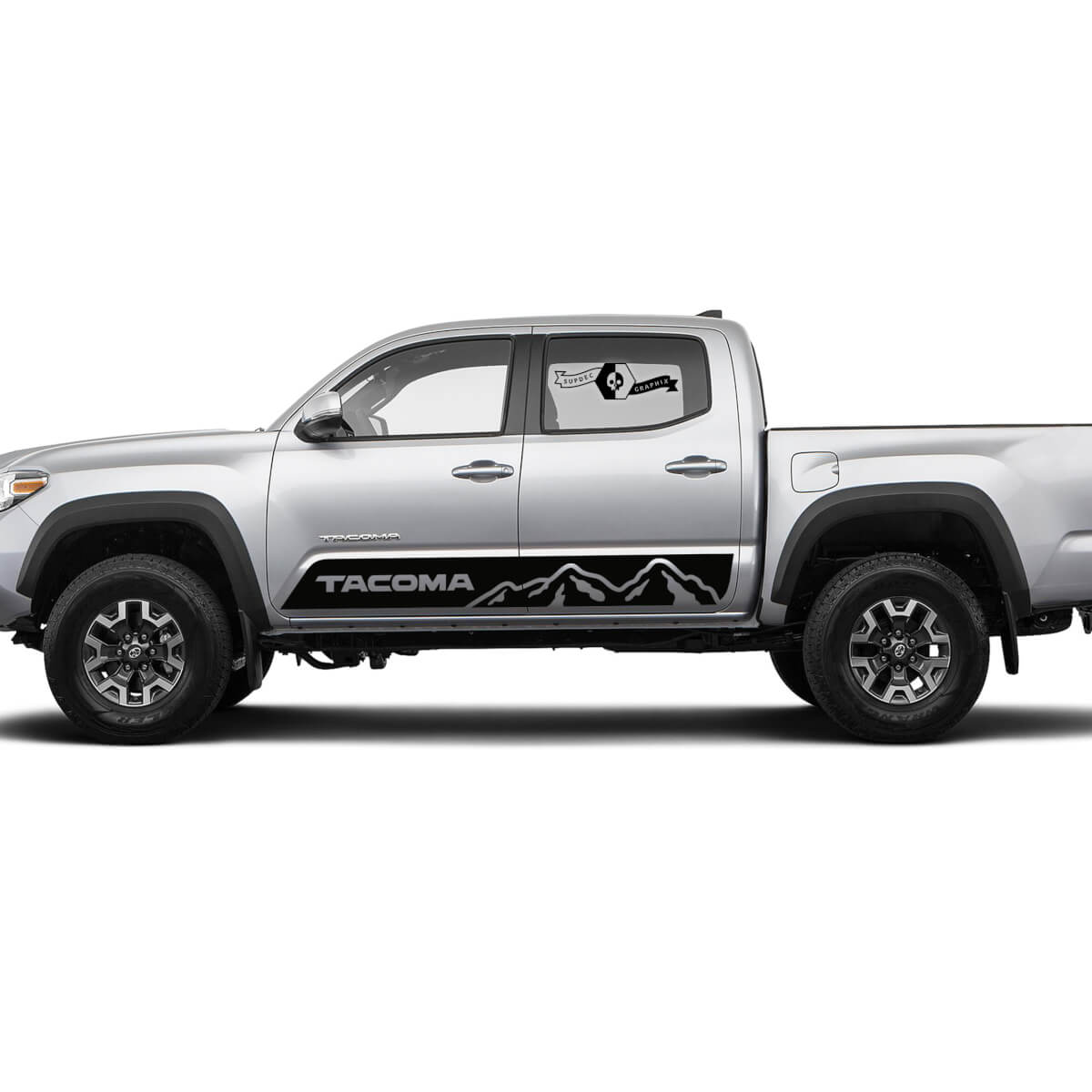 Paar Streifen für Tacoma Side Rocker Mountains TRD oder Custom Text Panel Vinyl Aufkleber Aufkleber passend für Toyota Tacoma
