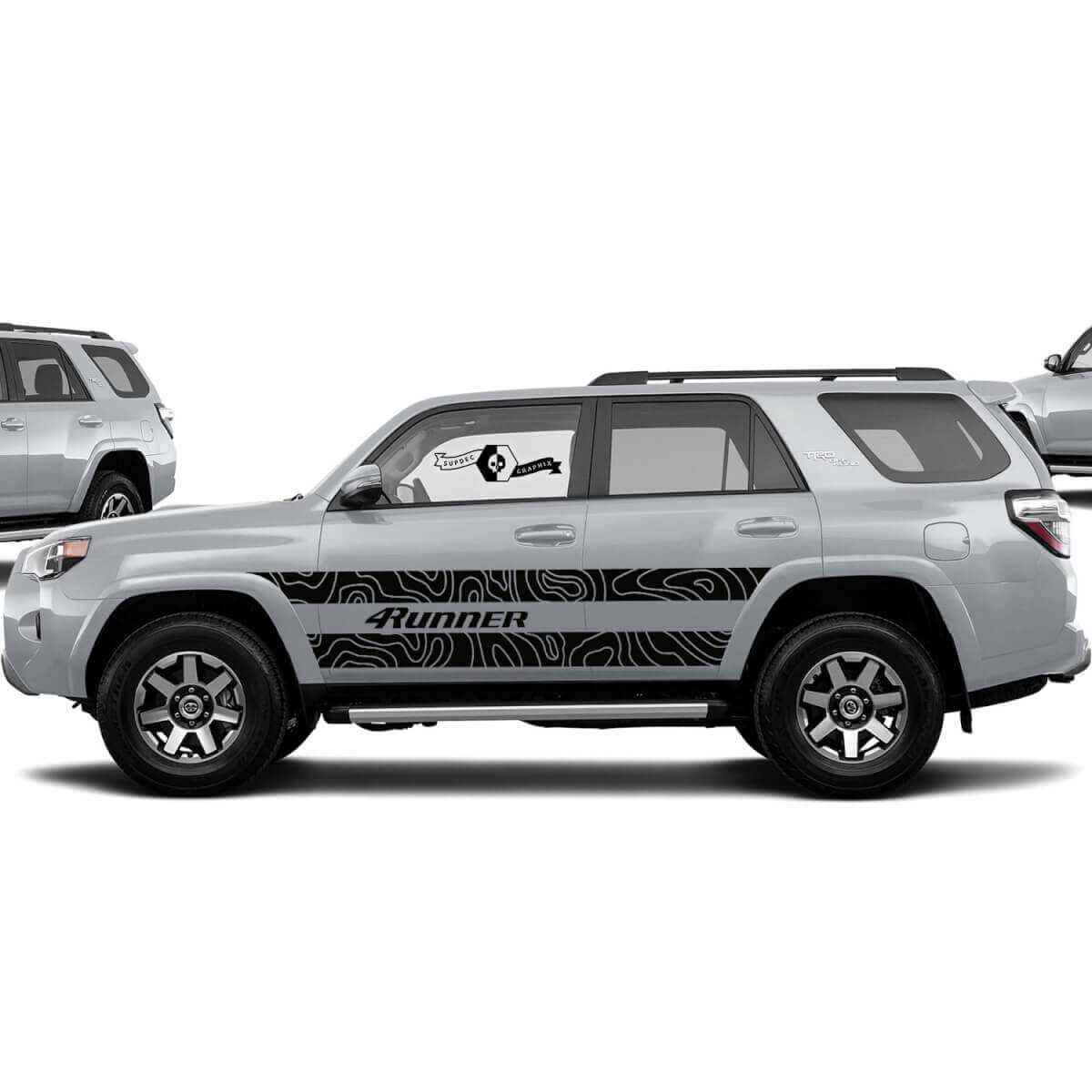 Toyota 4Runner TRD Grafik Aufkleber Aufkleber 4Runner Übersichtskarte Seitentür Vinyl Aufkleber Aufkleber
