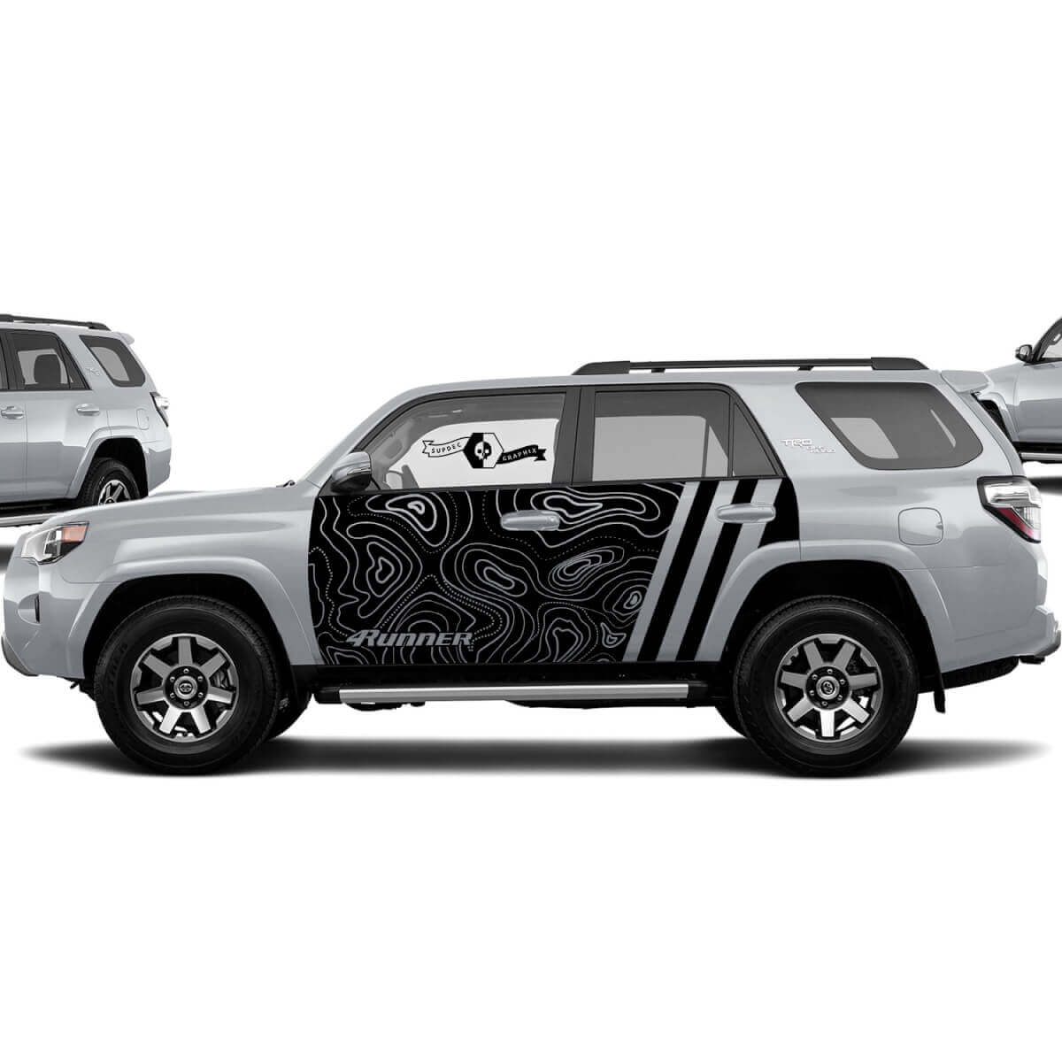 Toyota 4Runner TRD Grafik Aufkleber Aufkleber 4Runner Umriss Karte Seitentür Vinyl Aufkleber Aufkleber Wrap Splash
