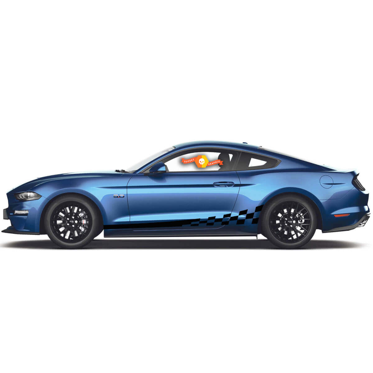 2x Aufkleber Vinyl Seitenstreifen Bodykit für Ford Mustang 2015 2016 2017 2018
