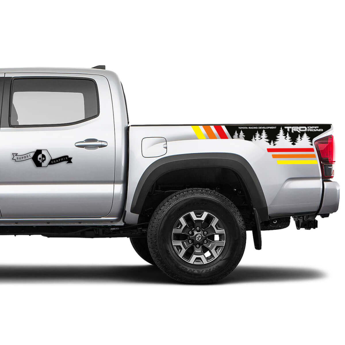 TRD 4 x 4 Off-Road Bäume Vintage-Farben Nachtseite Vinyl-Aufkleber passend für Toyota Tacoma Tundra alle Jahre
