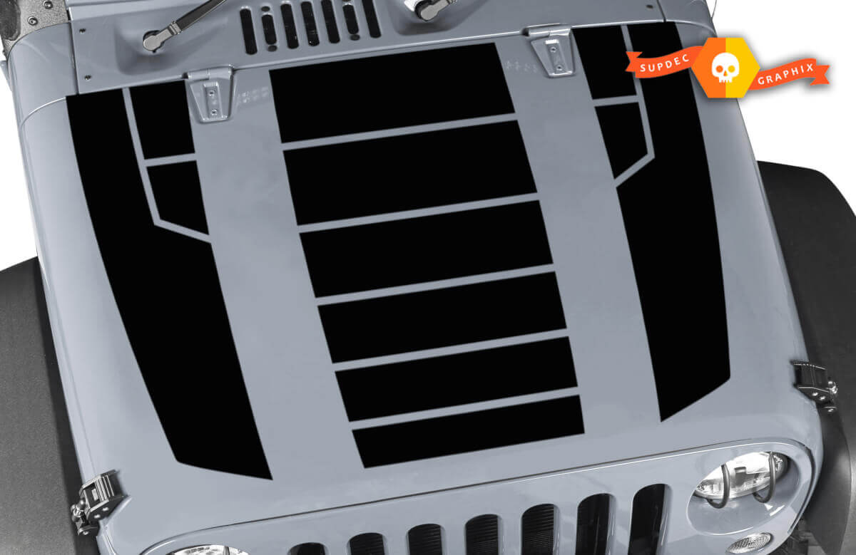 Motorhaubenaufkleber Aufkleber Vinylstreifen für Jeep Wrangler Lip Skirt Wing Trunk Vent 2015
