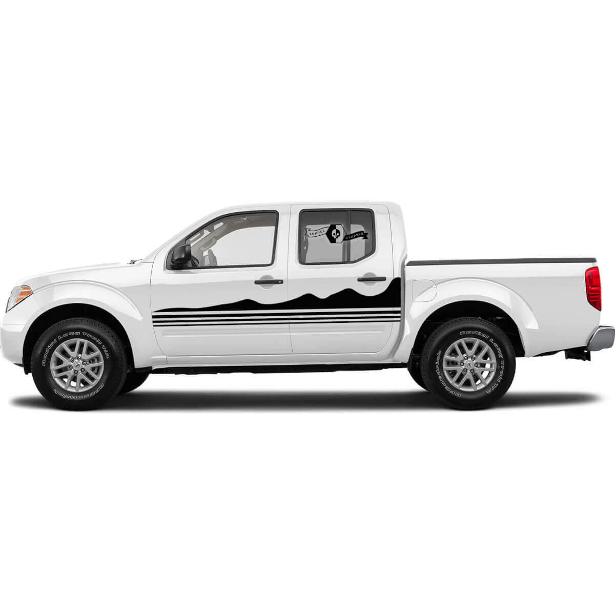 Paar von Bergen Wave Style Seiten Nissan Aufkleber Sticker für Frontier
