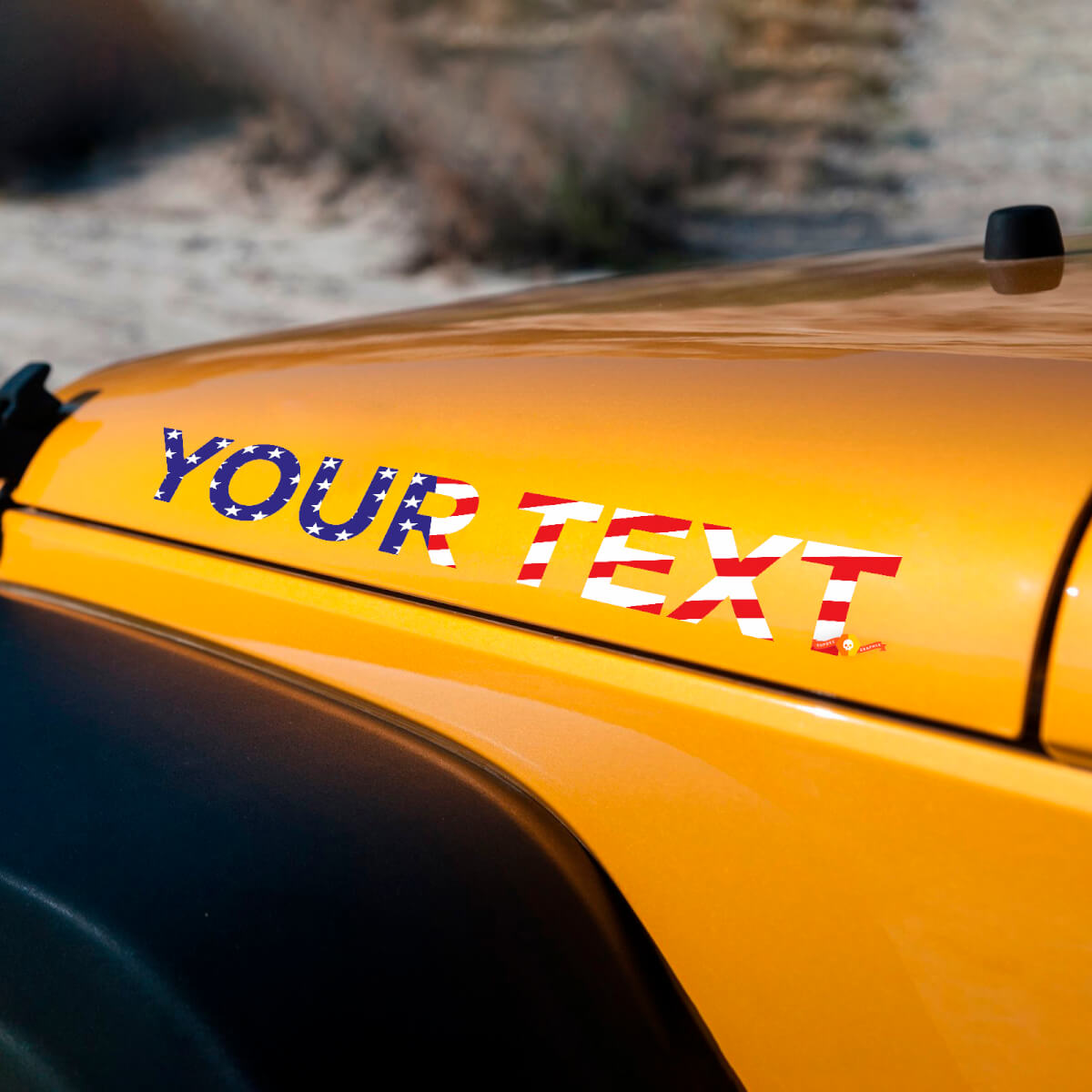 American-Flag-Stil Schriftzug Haubenvinyl-Aufkleber-Kit für Jeep Rubicon