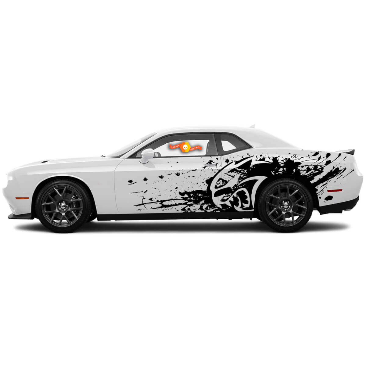 Hellcat Splash Seitlicher Vinyl-Aufkleber Set für Dodge Challenger