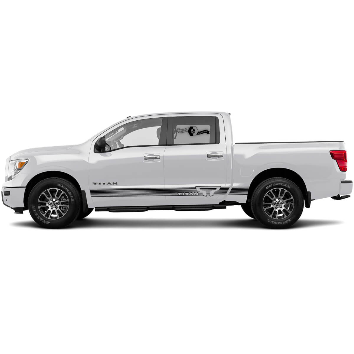 Paar Seitentürstreifen Mirage für Nissan Titan Abziehbilder Aufkleber