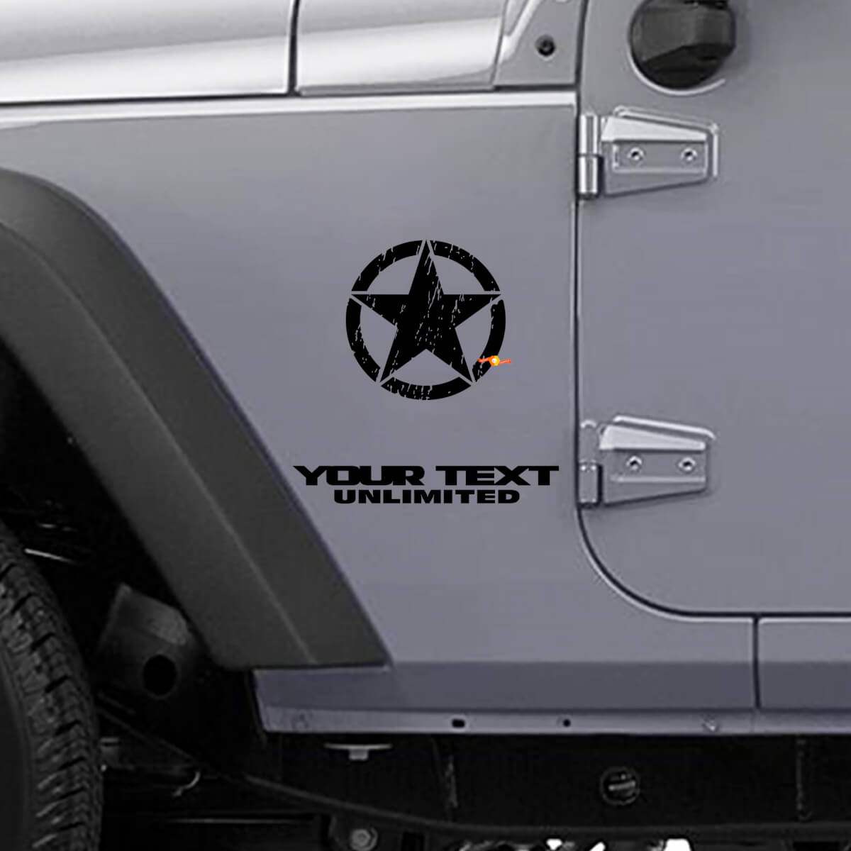 Abgenutzter Stern Seitenvinyl-Aufkleber für Jeep Wrangler YK JK XJ