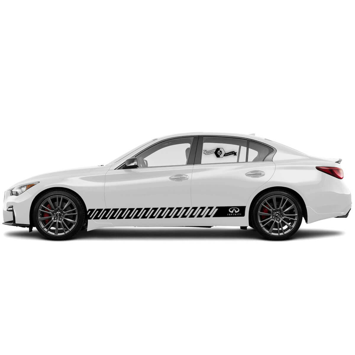 Paar Aufkleber Seitentür Verlauf Zigzag Rocker Panel Streifen für INFINITI Q50 Q60
