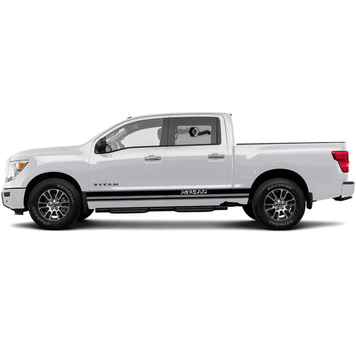 Gerade Linien Seiten-Schwellerschutz Vinyl Aufkleber Set Für Nissan Titan