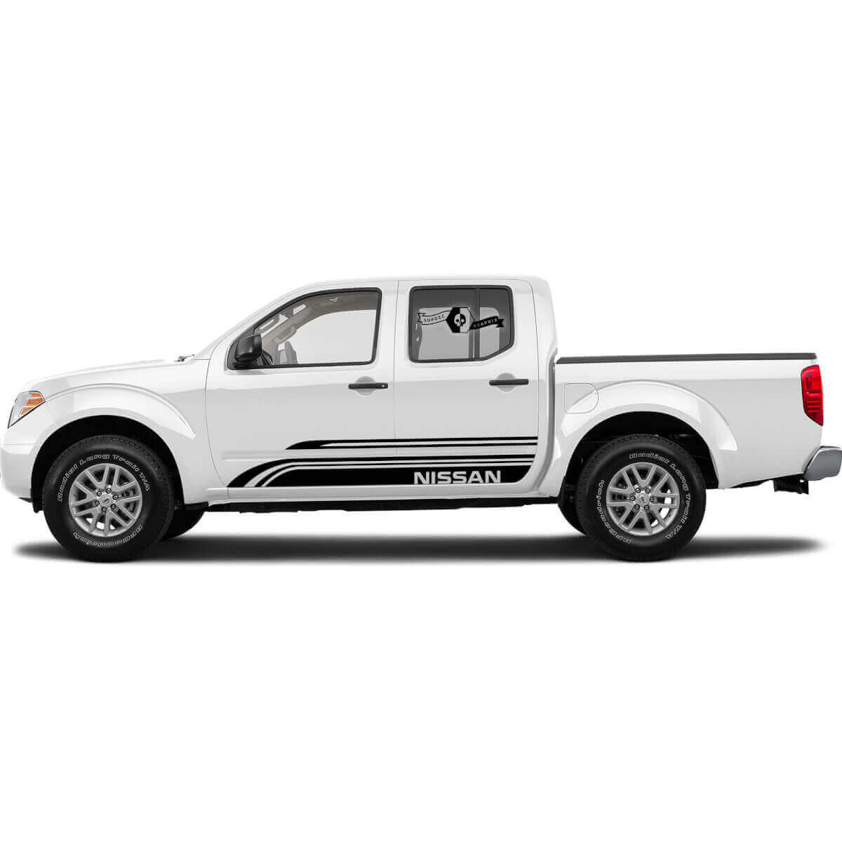 Geteilter Rocker Panel Türstreifen Vinyl-Aufkleber Satz für Nissan Titan