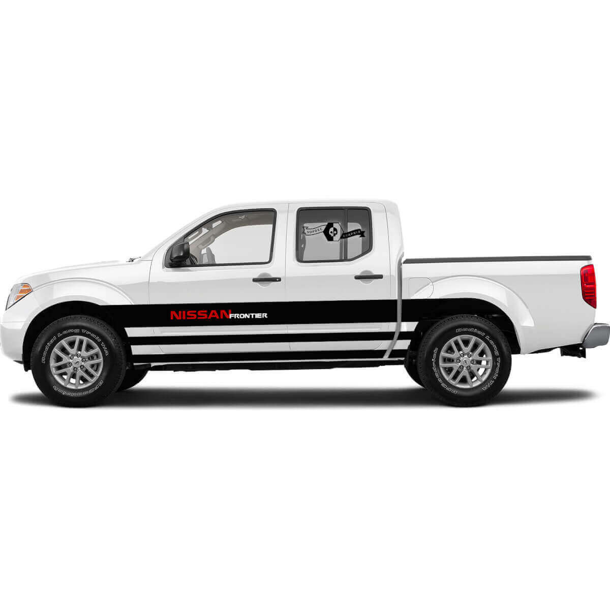 Aufrechte Linien Seitenschweller Türseiten Vinylaufkleber für Nissan Frontier Titan