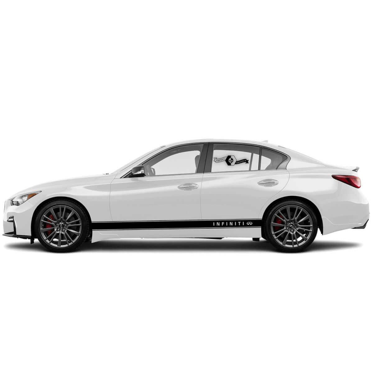 2 Neue Aufkleber für die Seitenschweller Solid Modern Slim Stripe für INFINITI Q50 Q60
