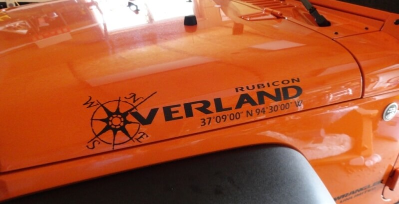 2 Jeep Overland Rubicon Berg Motorhaube Aufkleber Decal
