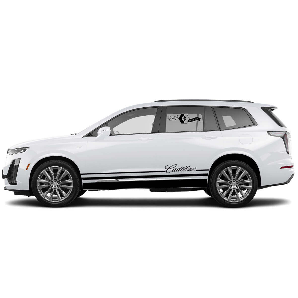2 Neue Aufkleber Rocker Panel Classic Sticker Linien Streifen für Cadillac XT6
