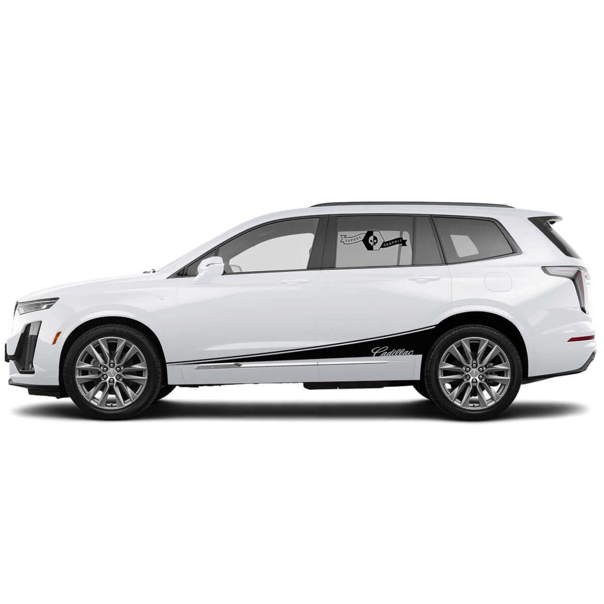 2 Neue Aufkleber Rocker Panel Classic Sticker Verlängerungslinien Streifen für Cadillac XT6
