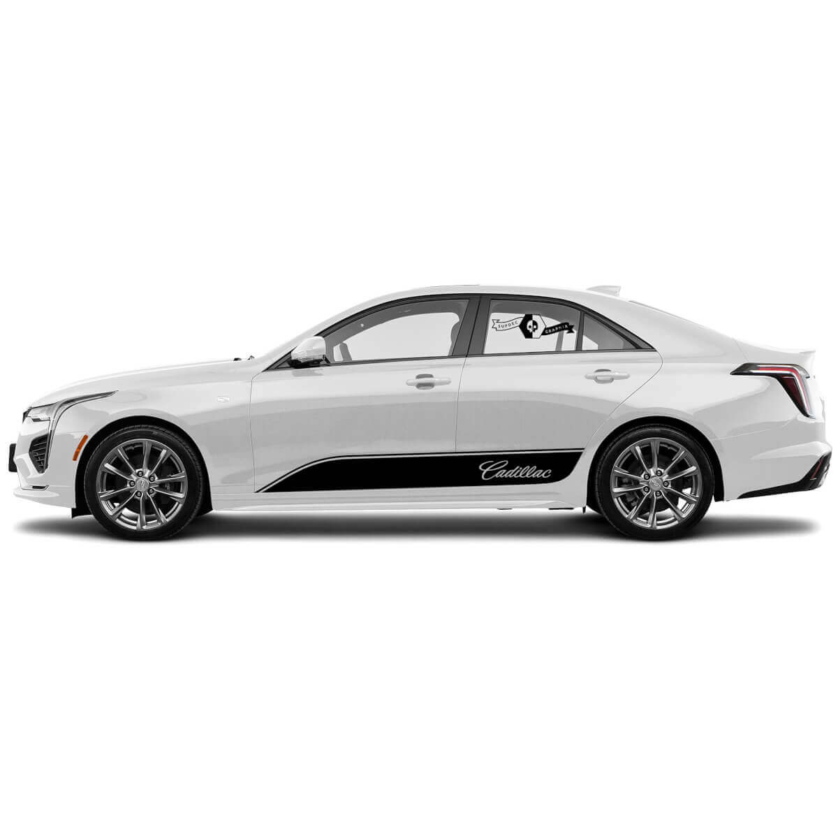 2 Neue Aufkleber Aufkleber Stilvolle Rocker Panel Akzentleisten Wrap Vinyl Aufkleber für Cadillac CT4
