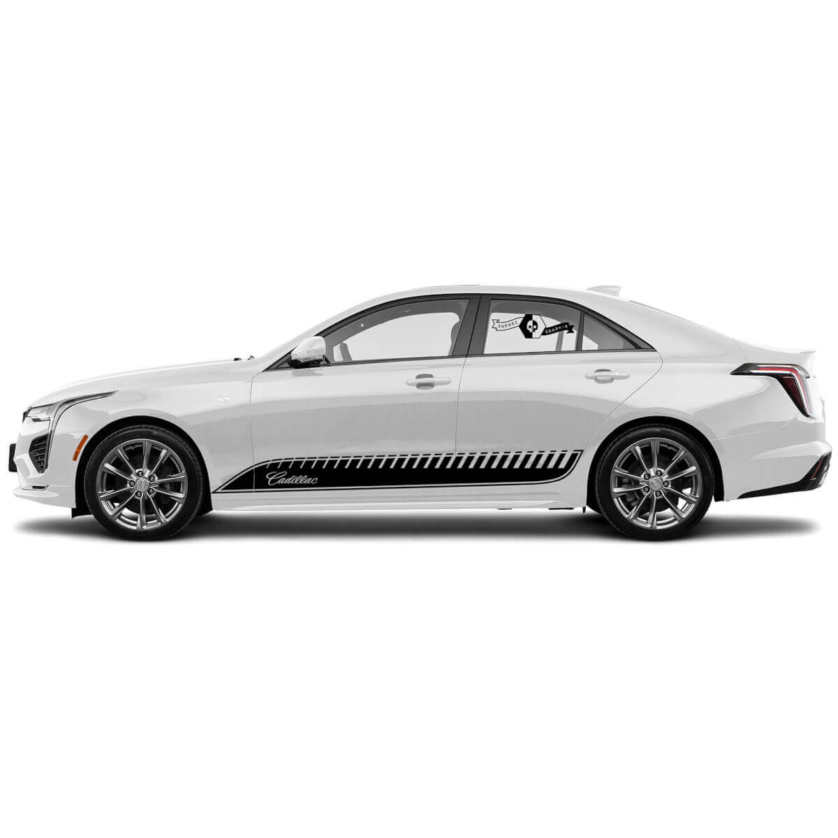 2 Neue Aufkleber Aufkleber Stilvolle Türen Akzentleisten Grenzlinien Pockmarked Wrap Vinyl Aufkleber für Cadillac CT4
