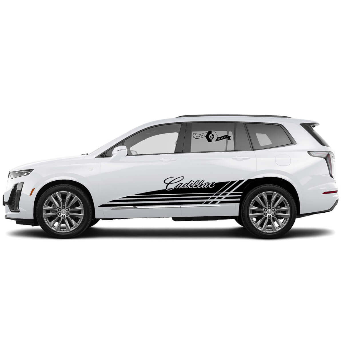 2 Neue Aufkleber Stilvolle Rocker Panel Akzent Linien Wrap Vinyl Aufkleber für Cadillac XT6
