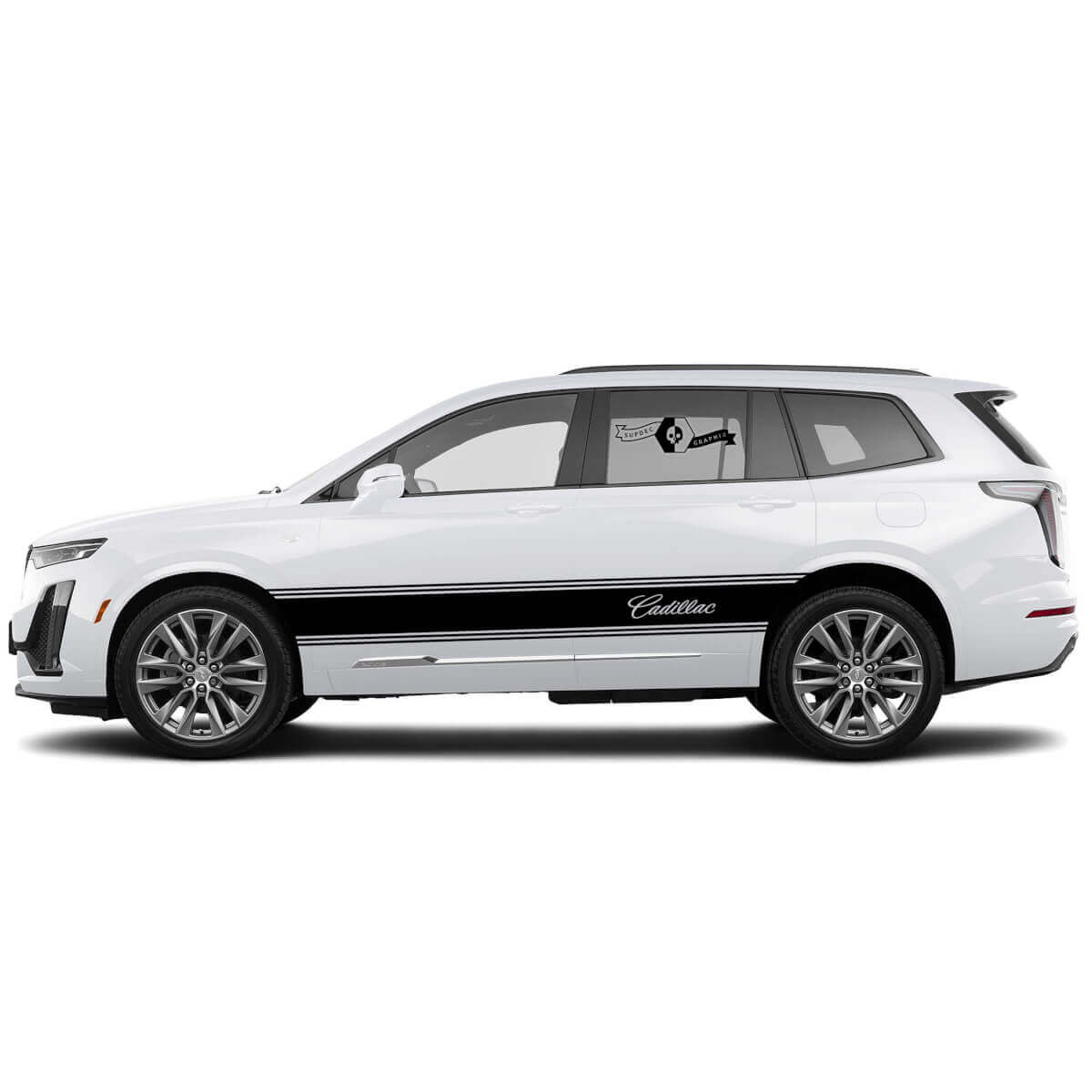 2 Neue Aufkleber Aufkleber Stylish Rocker Panel Stripe Wrap Vinyl Aufkleber für Cadillac XT6
