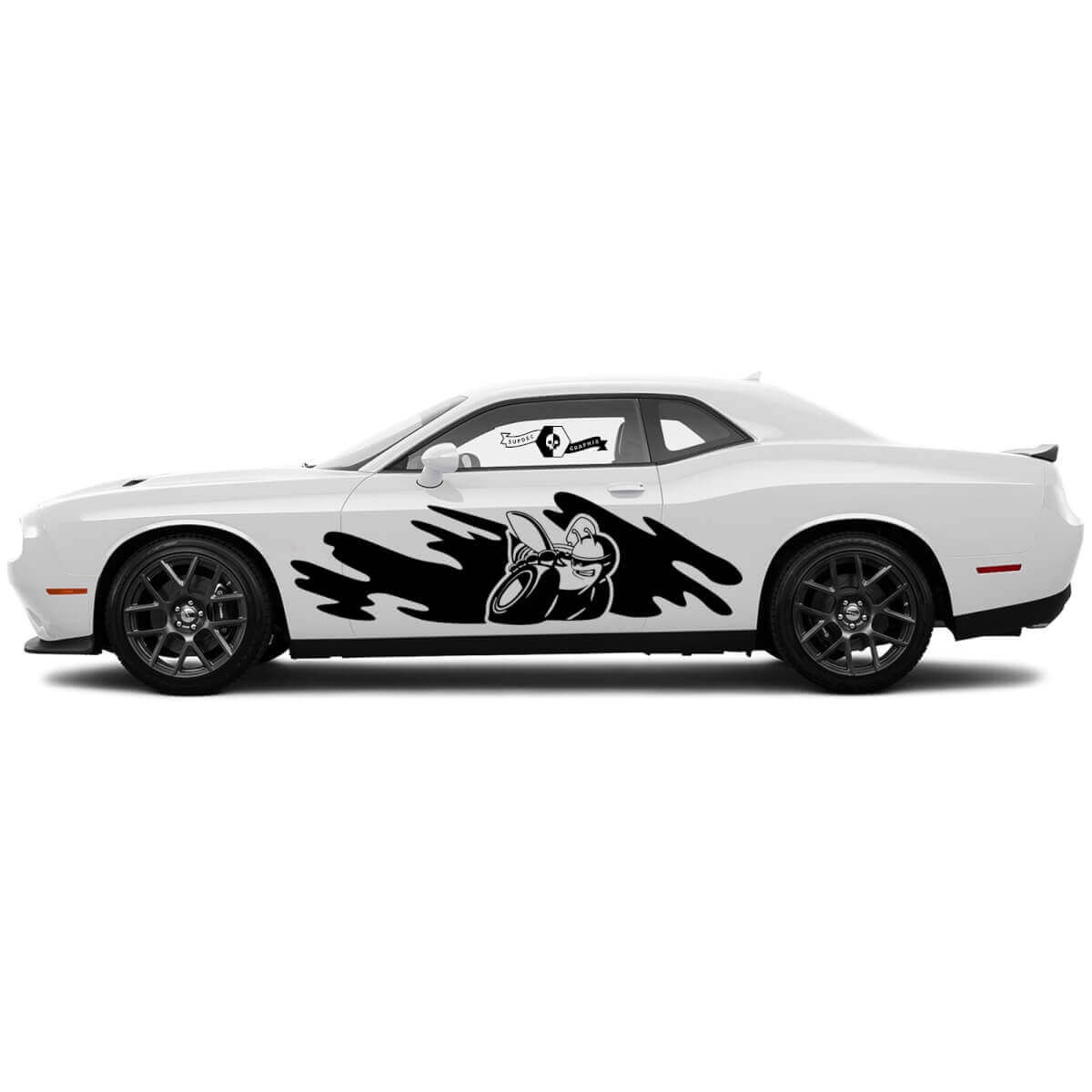 2 Seiten Dodge Challenger Scat Pack Tür Zerstört Splash Wrap Classic Side Vinyl Aufkleber Grafiken Sticker
