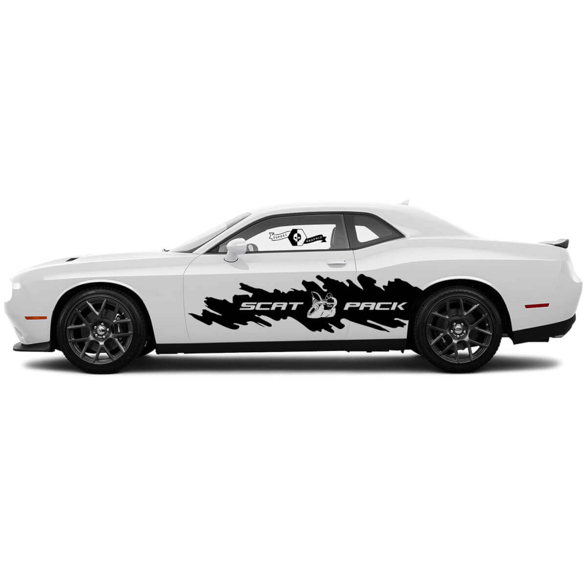 2 Seiten Dodge Challenger Scat Pack Zerstörte Big Splash Wrap Seiten Vinyl Aufkleber Grafiken Sticker
