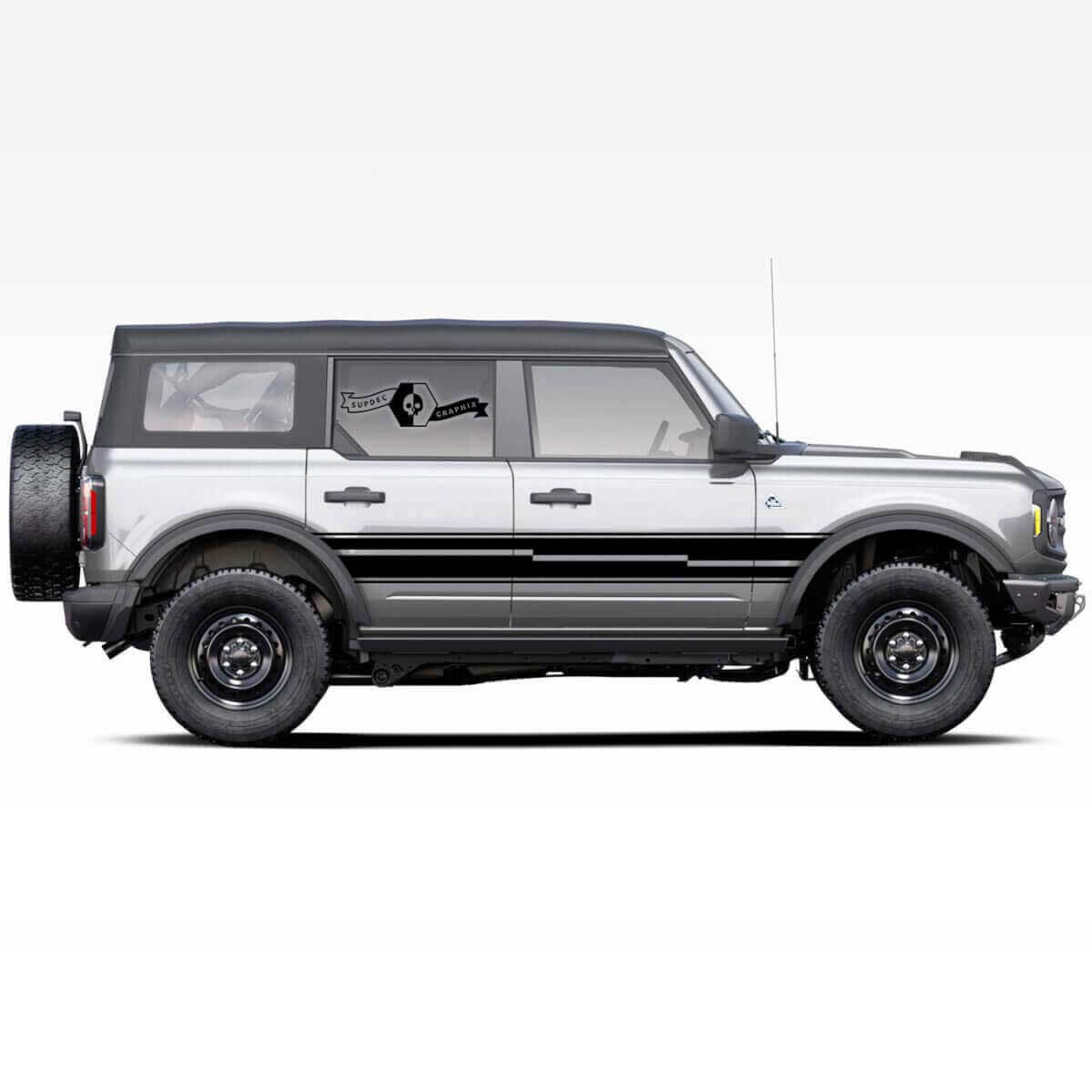 Seitentür-Wrap-Streifenaufkleber für Ford Bronco 4-Türer