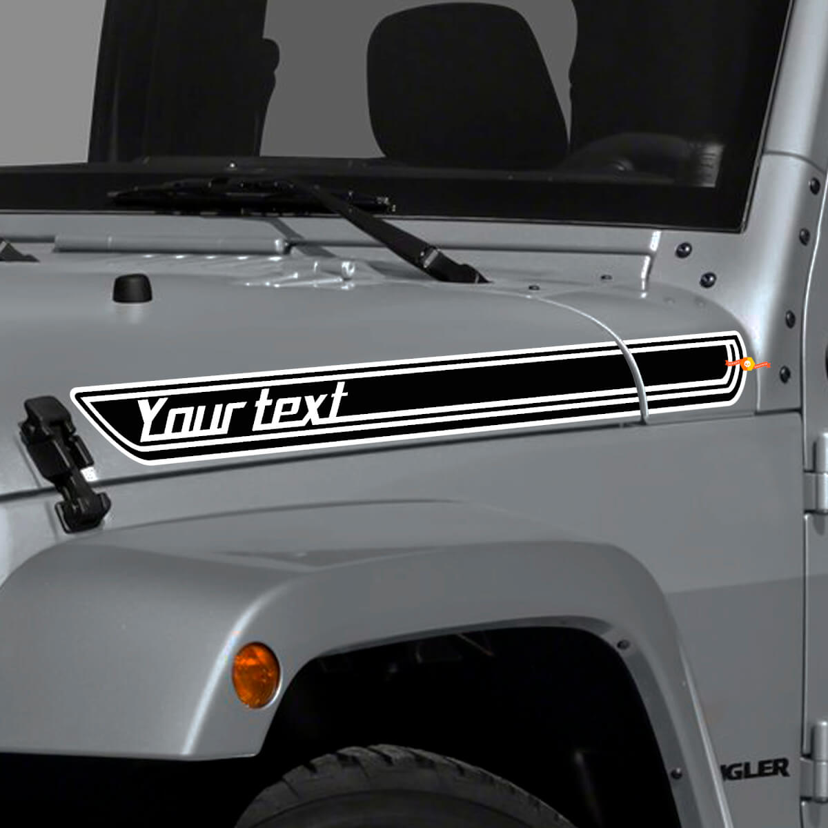Individuelle Umriss-Motorhaubenstreifen Aufkleber für Jeep Wrangler und CJ