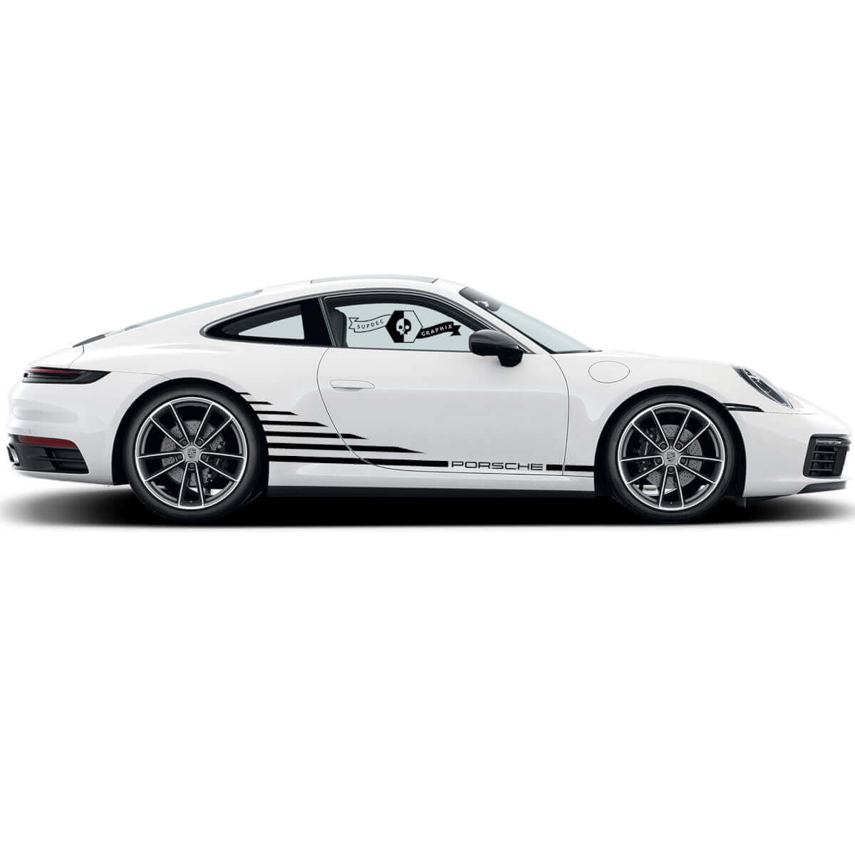 Carrera Stil Seitenstreifen Vinyl Aufkleber Set für Porsche 911