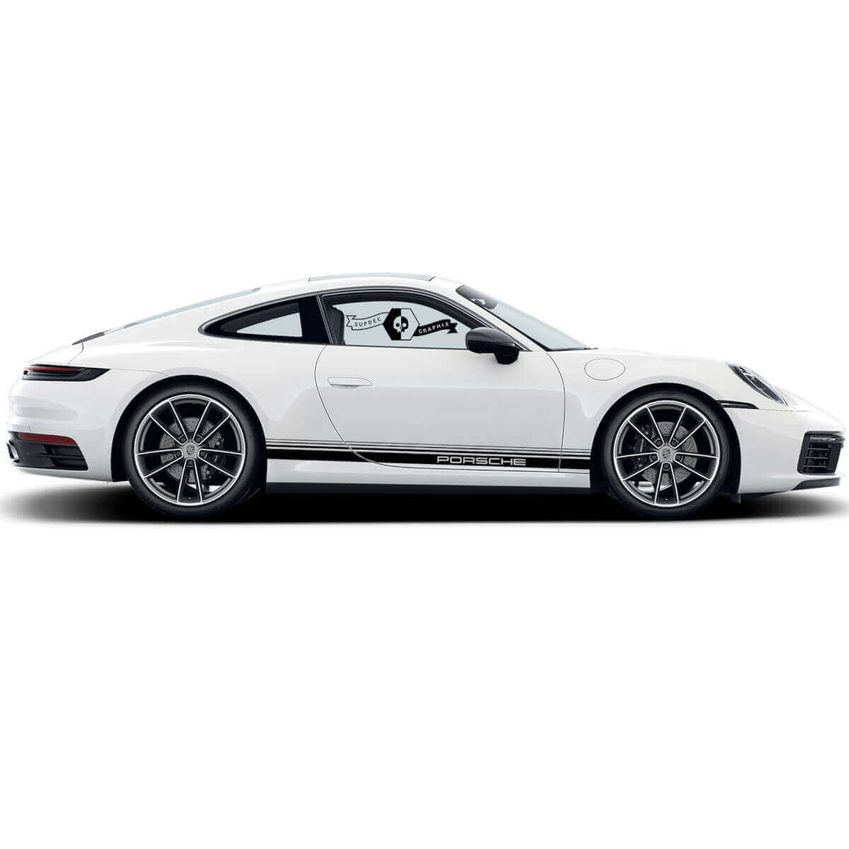 Porsche Schriftzug Seitenstreifen Vinyl Aufkleber Set für Porsche 911 Carrera
