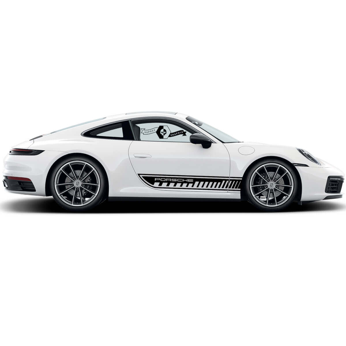 Porsche Schriftzug Umriss Streifen Seiten Vinylaufkleber für Porsche 911