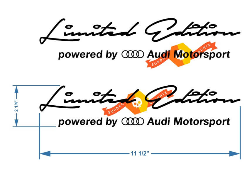 2 x Audi Motorsport-Aufkleber in limitierter Auflage, kompatibel mit Audi-Modellen 2
