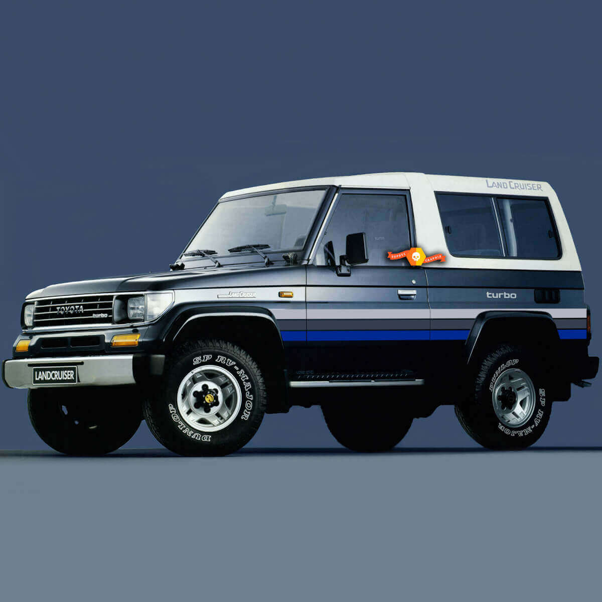 Retro-Stil Seitenstreifen Vinyl-Aufkleber-Kit für Toyota Land Cruiser LJ73 1994