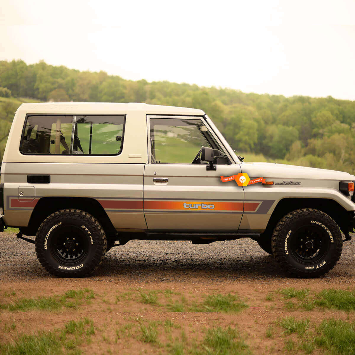 1989 Toyota Land Cruiser Seiten Retro Vintage Rocker Panel Streifen Aufkleber Decal Grafiken
