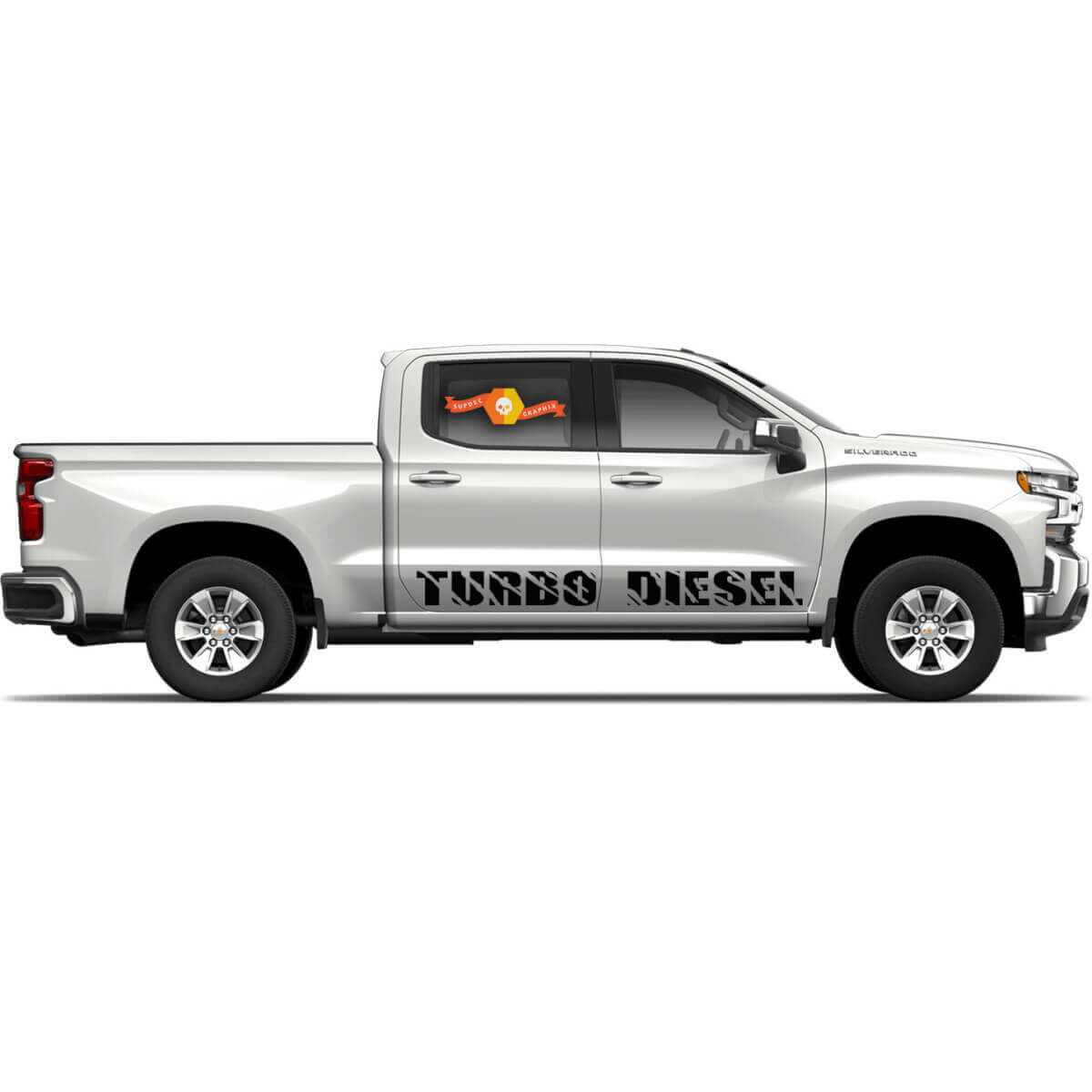 Turbo Diesel Rocker Panel Vinyl Aufklebersatz für Chevrolet Silverado