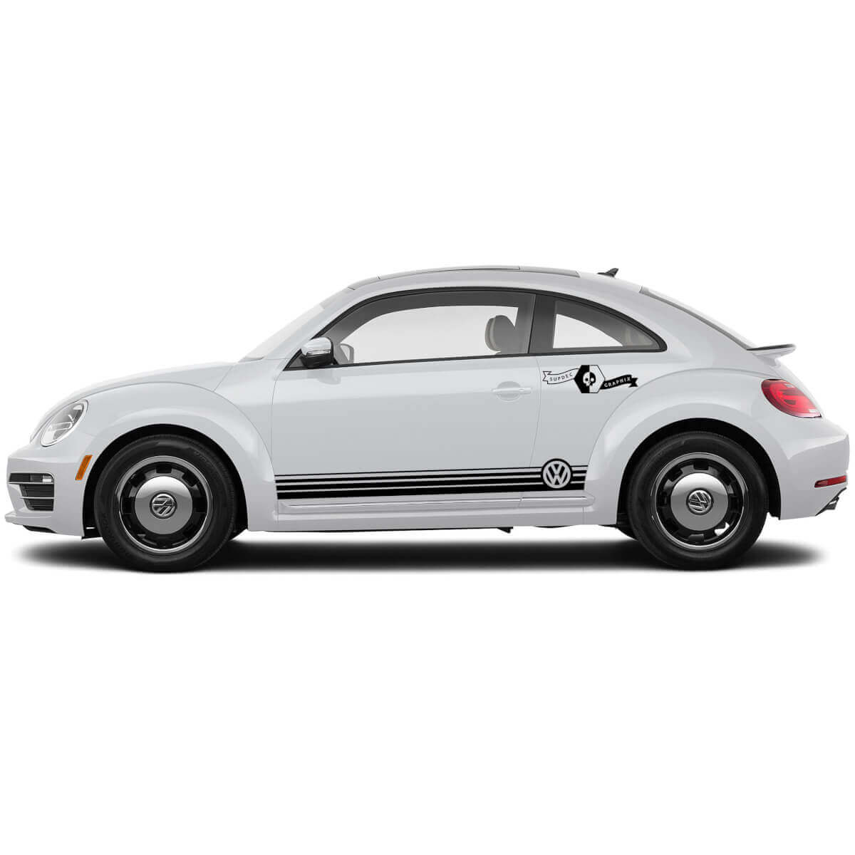 VW Logo Seitenstreifen Vinyl-Aufkleber Paar Für Volkswagen Beetle